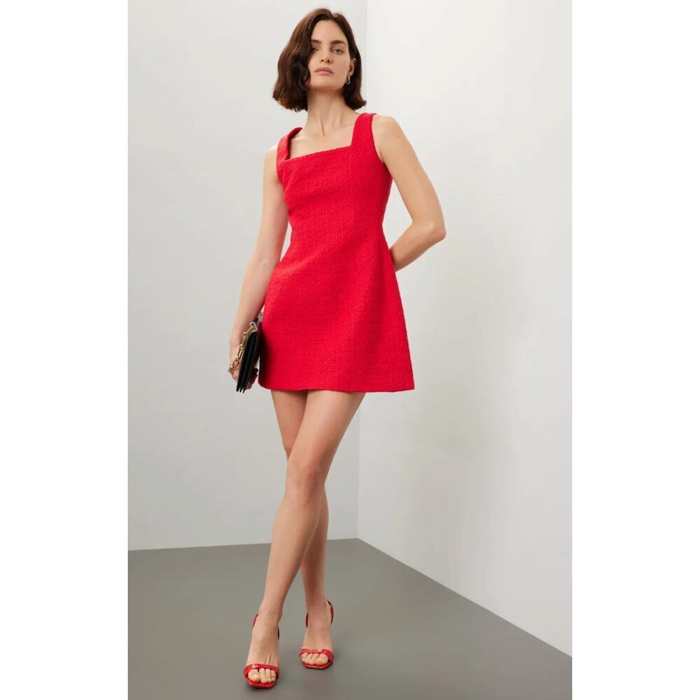 Maje Red Tweed Mini Dress
